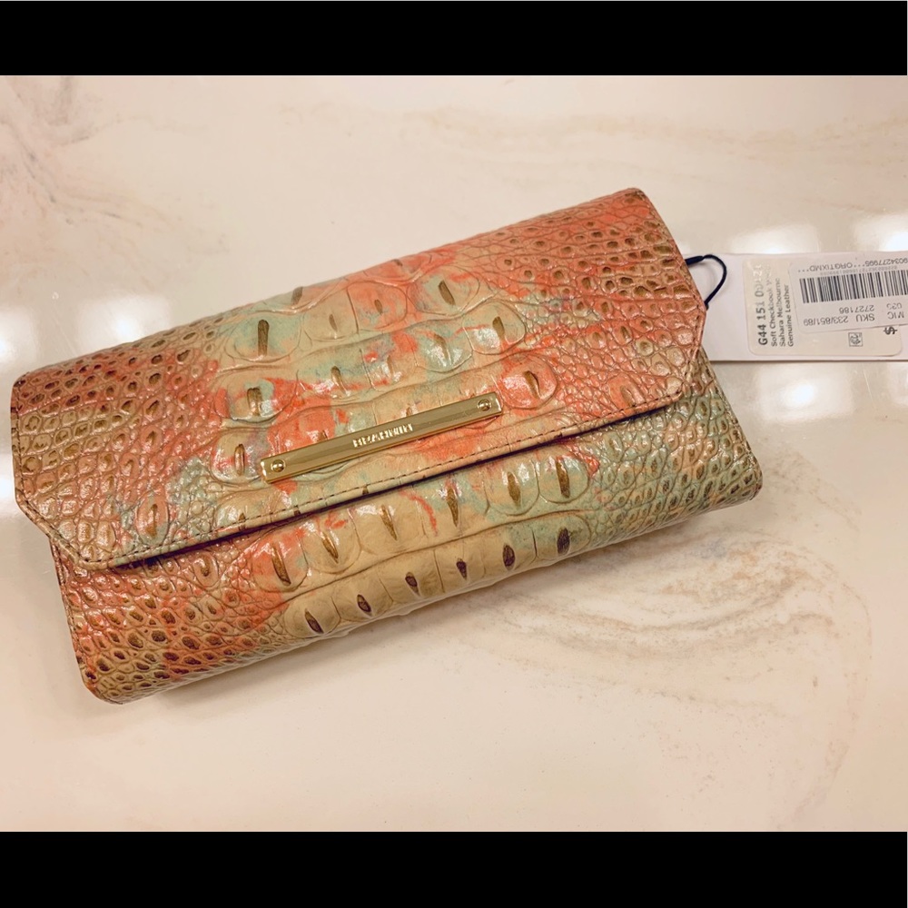 Brahmin soft checkbook wallet in Sahara Melbourne